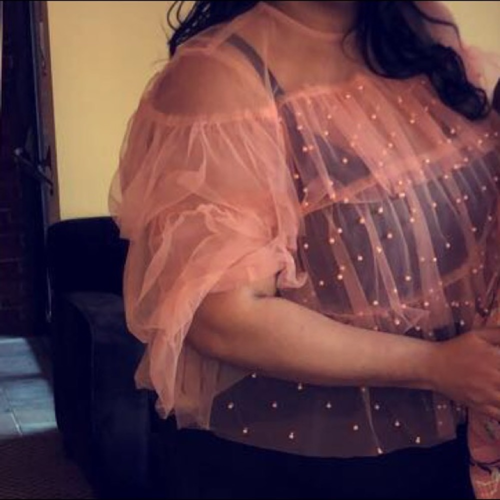 LACE Top with Pearls